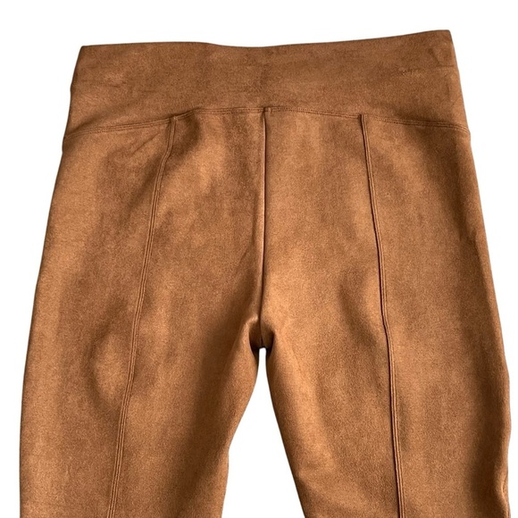 Spanx Faux Suede Leggings Women’s Plus Size 1X High Rise Rich Camel Color Shape - Picture 8 of 11